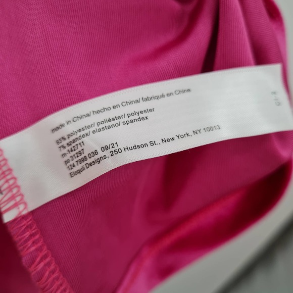 Eloquii Pink Velvet Mini Dress Plunging Plus Size 18 NWT - Picture 6 of 8